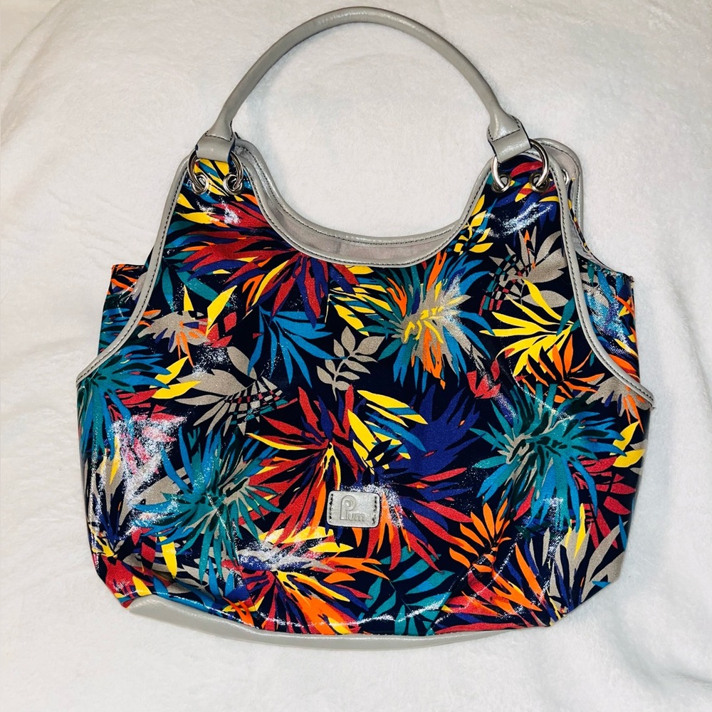 PLUM Tropical Print Hobo Slouch Bag